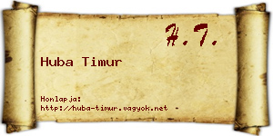 Huba Timur névjegykártya